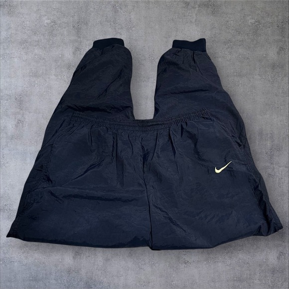 Vintage Nike Track Pants Mens Large Blue 90s Zip Ankle Windbreaker White Tag VTG - Picture 2 of 5